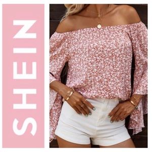 SHEIN Floral Off-Shoulder Blouse Size XL